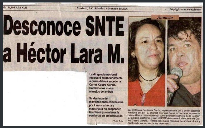 Desconoce CEN del SNTE a Lara