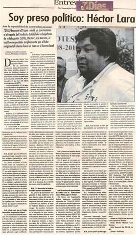 Sostiene Héctor Lara su inocencia, desde la cárcel