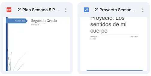 PDF document titled '2° Plan Semana 5' for Segundo Grado, detailing the curriculum for week 5.