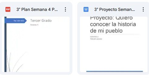 Documento PDF titulado '3° Plan Semana 4', con contenido relacionado a la educación de tercer grado.