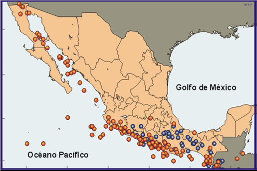 Sismo en Mexicali, B.C., 4 de abril de 2010, M=7.2. Hasta las 11:30 AM del 5 de abril se han registrado 82 replicas de magnitud mayor a 3.0.