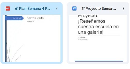 Documento PDF titulado 'Plan Semana 4' para Sexto Grado.