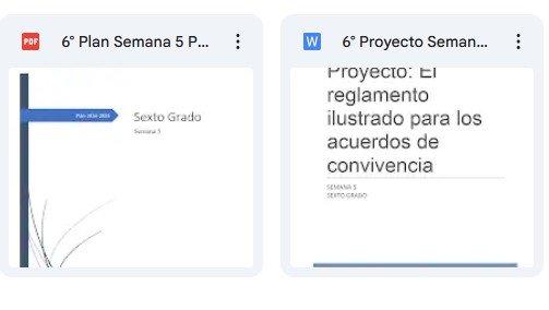 PDF document titled '6° Plan Semana 5 P' with a design featuring a blue accent and plant-like graphics.