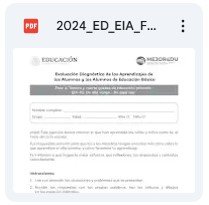 Documento PDF que contiene la Evaluación Diagnóstica de los Aprendizajes de los Alumnos de Educación Básica, elaborado por la Comisión Nacional para la Mejora Continua de la Educación (Mejoredu) para el ciclo escolar 2024-2025.