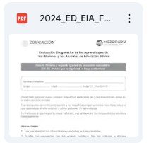 Documento PDF titulado 'Evaluación Diagnóstica de los Aprendizajes de las Alumnas y los Alumnos de Educación Básica' para el ciclo escolar 2024-2025.