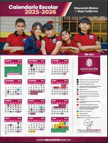 Calendario Escolar 2025-2026 Baja California