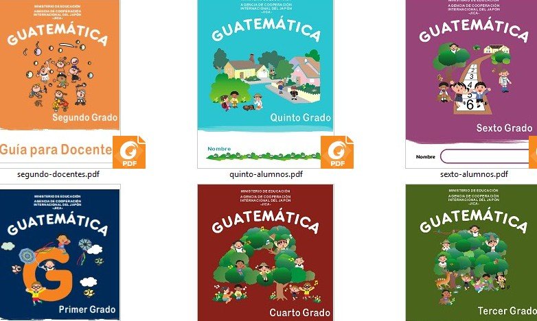 Guatemáticas libros matemáticas 1° a 6° grado